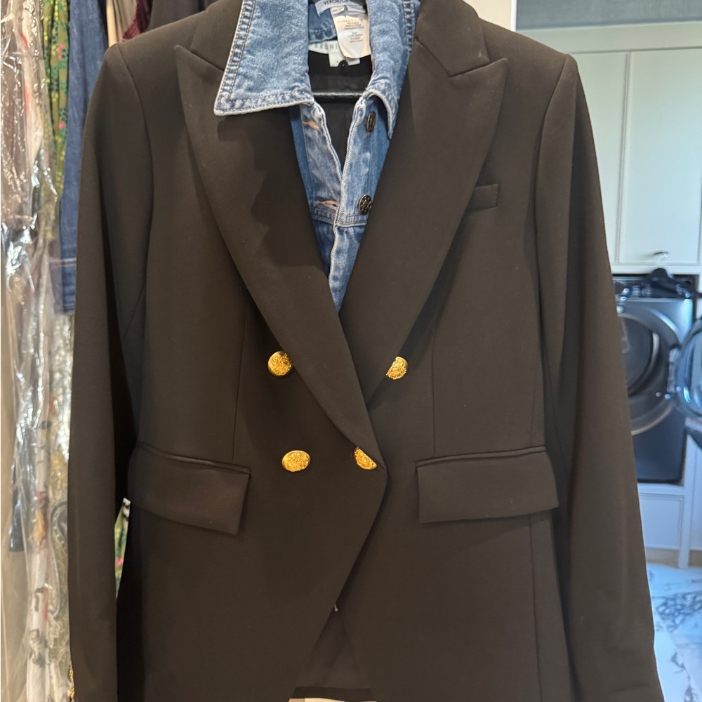 Veronica Beard Black Blazer with Gold Buttons